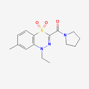 1-ethyl-7-methyl-3-(1-pyrrolidinylcarbonyl)-4lambda~6~,1,2-benzothiadiazine-4,4(1H)-dione