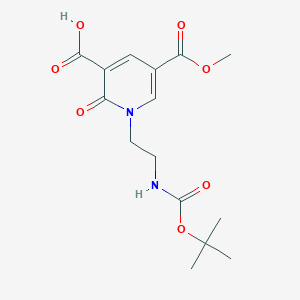 molecular formula C15H20N2O7 B2388890 5-Methoxycarbonyl-1-[2-[(2-methylpropan-2-yl)oxycarbonylamino]ethyl]-2-oxopyridine-3-carboxylic acid CAS No. 2137588-50-0