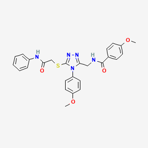 N-[[5-(2-anilino-2-oxoethyl)sulfanyl-4-(4-methoxyphenyl)-1,2,4-triazol-3-yl]methyl]-4-methoxybenzamide
