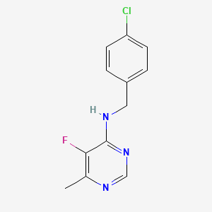 molecular formula C12H11ClFN3 B2388896 N-[(4-Chlorophenyl)methyl]-5-fluoro-6-methylpyrimidin-4-amine CAS No. 1923670-10-3