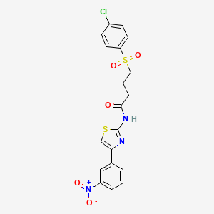 molecular formula C19H16ClN3O5S2 B2388899 4-((4-氯苯基)磺酰基)-N-(4-(3-硝基苯基)噻唑-2-基)丁酰胺 CAS No. 941901-19-5
