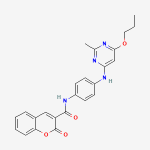 N-(4-((2-methyl-6-propoxypyrimidin-4-yl)amino)phenyl)-2-oxo-2H-chromene-3-carboxamide