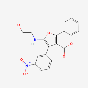 molecular formula C20H16N2O6 B2388907 2-((2-甲氧基乙基)氨基)-3-(3-硝基苯基)-4H-呋喃[3,2-c]色烯-4-酮 CAS No. 923139-31-5
