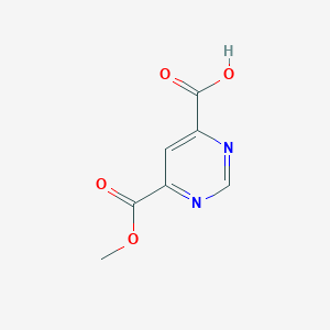 molecular formula C7H6N2O4 B2388909 嘧啶-4,6-二甲酸单甲酯 CAS No. 612088-38-7