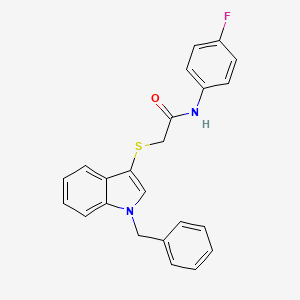 2-((1-benzyl-1H-indol-3-yl)thio)-N-(4-fluorophenyl)acetamide