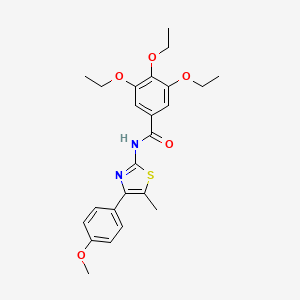molecular formula C24H28N2O5S B2388924 3,4,5-triethoxy-N-[4-(4-methoxyphenyl)-5-methyl-1,3-thiazol-2-yl]benzamide CAS No. 536734-37-9