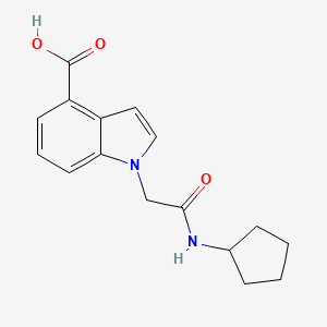 molecular formula C16H18N2O3 B2388925 1-[(cyclopentylcarbamoyl)methyl]-1H-indole-4-carboxylic acid CAS No. 1096815-42-7