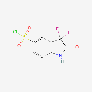 molecular formula C8H4ClF2NO3S B2388927 3,3-二氟-2-氧代-2,3-二氢-1H-吲哚-5-磺酰氯 CAS No. 1706454-18-3