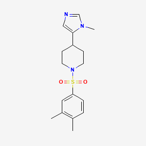 molecular formula C17H23N3O2S B2388929 1-(3,4-Dimethylphenyl)sulfonyl-4-(3-methylimidazol-4-yl)piperidine CAS No. 2320468-60-6