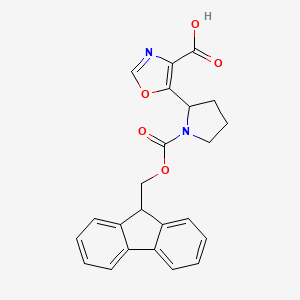 molecular formula C23H20N2O5 B2388930 Ácido 5-[1-(9H-Fluoren-9-ilmetoxocarbonil)pirrolidin-2-il]-1,3-oxazol-4-carboxílico CAS No. 2219371-91-0