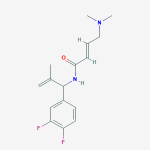 molecular formula C16H20F2N2O B2388933 (E)-N-[1-(3,4-Difluorophenyl)-2-methylprop-2-enyl]-4-(dimethylamino)but-2-enamide CAS No. 2411324-23-5
