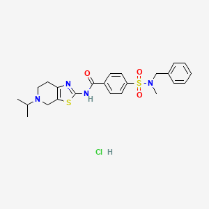 molecular formula C24H29ClN4O3S2 B2388944 4-(N-benzyl-N-methylsulfamoyl)-N-(5-isopropyl-4,5,6,7-tetrahydrothiazolo[5,4-c]pyridin-2-yl)benzamide hydrochloride CAS No. 1184965-08-9