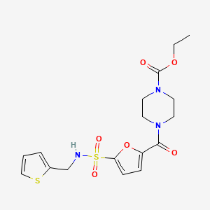 ethyl 4-(5-(N-(thiophen-2-ylmethyl)sulfamoyl)furan-2-carbonyl)piperazine-1-carboxylate
