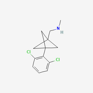 molecular formula C13H15Cl2N B2388955 1-[3-(2,6-Dichlorophenyl)-1-bicyclo[1.1.1]pentanyl]-N-methylmethanamine CAS No. 2287283-23-0