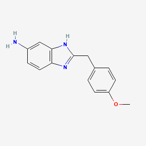 molecular formula C15H15N3O B2388956 2-[(4-methoxyphenyl)methyl]-3H-benzimidazol-5-amine CAS No. 263022-51-1