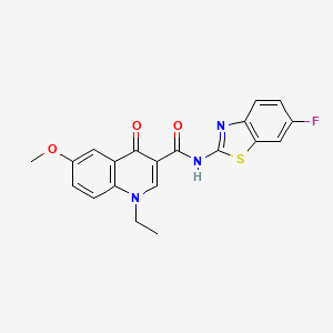 molecular formula C20H16FN3O3S B2388959 1-乙基-N-(6-氟苯并[d]噻唑-2-基)-6-甲氧基-4-氧代-1,4-二氢喹啉-3-甲酰胺 CAS No. 1010899-91-8