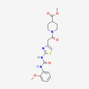 Methyl 1-(2-(2-(3-(2-methoxyphenyl)ureido)thiazol-4-yl)acetyl)piperidine-4-carboxylate