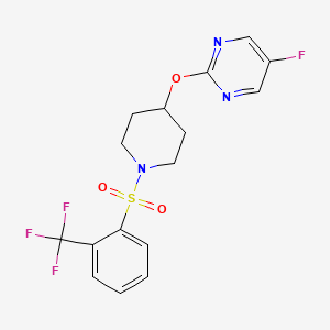 5-Fluoro-2-[1-[2-(trifluoromethyl)phenyl]sulfonylpiperidin-4-yl]oxypyrimidine