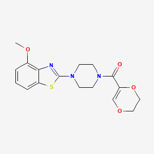 molecular formula C17H19N3O4S B2388971 (5,6-Dihydro-1,4-dioxin-2-yl)(4-(4-methoxybenzo[d]thiazol-2-yl)piperazin-1-yl)methanone CAS No. 897477-76-8