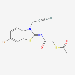 S-[2-[(6-bromo-3-prop-2-ynyl-1,3-benzothiazol-2-ylidene)amino]-2-oxoethyl] ethanethioate