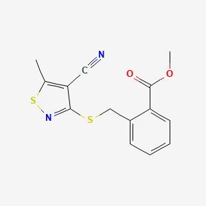 Methyl 2-{[(4-cyano-5-methyl-3-isothiazolyl)sulfanyl]methyl}benzenecarboxylate