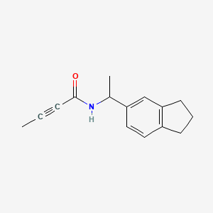 molecular formula C15H17NO B2388980 N-[1-(2,3-Dihydro-1H-inden-5-yl)ethyl]but-2-ynamide CAS No. 2411274-42-3