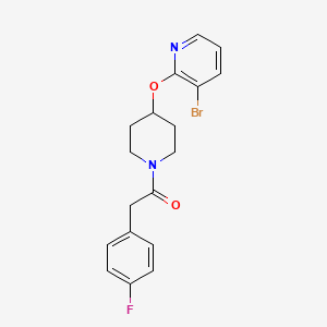 molecular formula C18H18BrFN2O2 B2388982 1-(4-((3-Bromopyridin-2-yl)oxy)piperidin-1-yl)-2-(4-fluorophenyl)ethanone CAS No. 1448126-37-1
