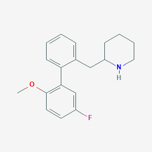 molecular formula C19H22FNO B2388988 2-[[2-(5-Fluoro-2-methoxyphenyl)phenyl]methyl]piperidine CAS No. 2241128-32-3