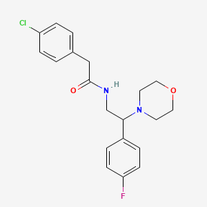 molecular formula C20H22ClFN2O2 B2388998 2-(4-クロロフェニル)-N-(2-(4-フルオロフェニル)-2-モルホリノエチル)アセトアミド CAS No. 850184-17-7