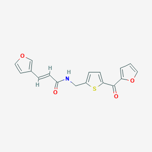 molecular formula C17H13NO4S B2388999 (E)-N-((5-(furan-2-carbonyl)thiophen-2-yl)methyl)-3-(furan-3-yl)acrylamide CAS No. 1798399-43-5