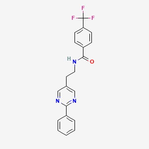 molecular formula C20H16F3N3O B2389000 N-(2-(2-phenylpyrimidin-5-yl)ethyl)-4-(trifluoromethyl)benzamide CAS No. 2034343-78-5