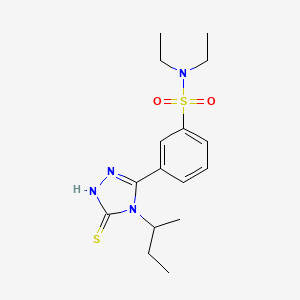 molecular formula C16H24N4O2S2 B2389005 3-[4-(butan-2-yl)-5-硫代-4H-1,2,4-三唑-3-基]-N,N-二乙基苯-1-磺酰胺 CAS No. 522624-43-7
