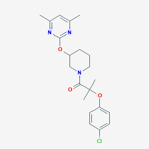 2-(4-Chlorophenoxy)-1-(3-((4,6-dimethylpyrimidin-2-yl)oxy)piperidin-1-yl)-2-methylpropan-1-one