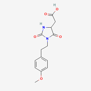 molecular formula C14H16N2O5 B2389016 {1-[2-(4-Methoxyphenyl)ethyl]-2,5-dioxoimidazolidin-4-yl}acetic acid CAS No. 1796890-05-5