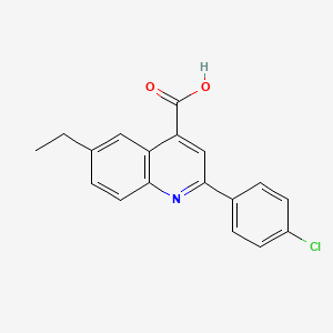 molecular formula C18H14ClNO2 B2389020 2-(4-Chlorophenyl)-6-ethylquinoline-4-carboxylic acid CAS No. 590350-40-6