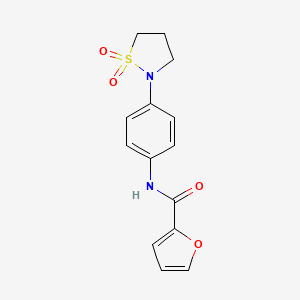 molecular formula C14H14N2O4S B2389030 N-(4-(1,1-dioxidoisothiazolidin-2-yl)phenyl)furan-2-carboxamide CAS No. 941974-60-3