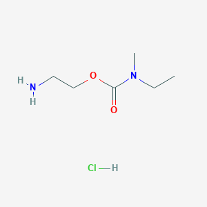 molecular formula C6H15ClN2O2 B2389035 2-Aminoethyl N-ethyl-N-methylcarbamate;hydrochloride CAS No. 2377034-55-2