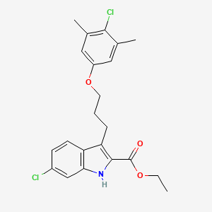 ethyl 6-chloro-3-[3-(4-chloro-3,5-dimethylphenoxy)propyl]-1H-indole-2-carboxylate