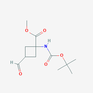 molecular formula C12H19NO5 B2389040 Methyl 1-((tert-butoxycarbonyl)amino)-3-formylcyclobutane-1-carboxylate CAS No. 2173999-12-5