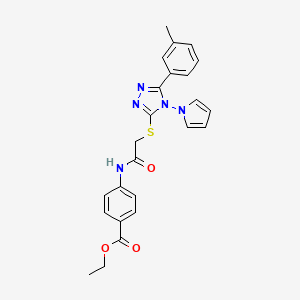 ethyl 4-[({[5-(3-methylphenyl)-4-(1H-pyrrol-1-yl)-4H-1,2,4-triazol-3-yl]sulfanyl}acetyl)amino]benzoate