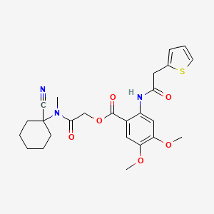 molecular formula C25H29N3O6S B2389048 [(1-Cyanocyclohexyl)(methyl)carbamoyl]methyl 4,5-dimethoxy-2-[2-(thiophen-2-yl)acetamido]benzoate CAS No. 1209269-41-9