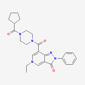 7-(4-(cyclopentanecarbonyl)piperazine-1-carbonyl)-5-ethyl-2-phenyl-2H-pyrazolo[4,3-c]pyridin-3(5H)-one