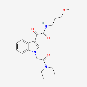molecular formula C20H27N3O4 B2389064 2-[1-[2-(diethylamino)-2-oxoethyl]indol-3-yl]-N-(3-methoxypropyl)-2-oxoacetamide CAS No. 872848-56-1