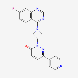 molecular formula C20H15FN6O B2389065 2-[1-(7-Fluoroquinazolin-4-yl)azetidin-3-yl]-6-pyridin-4-ylpyridazin-3-one CAS No. 2380193-50-8