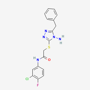 2-[(4-amino-5-benzyl-1,2,4-triazol-3-yl)sulfanyl]-N-(3-chloro-4-fluorophenyl)acetamide