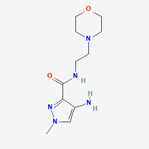 molecular formula C11H19N5O2 B2389068 4-Amino-1-methyl-N-(2-morpholin-4-ylethyl)-1H-pyrazole-3-carboxamide CAS No. 1482079-17-3