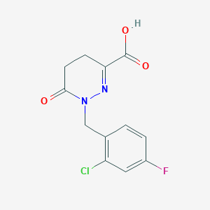 molecular formula C12H10ClFN2O3 B2389070 1-[(2-Chloro-4-fluorophenyl)methyl]-6-oxo-1,4,5,6-tetrahydropyridazine-3-carboxylic acid CAS No. 926206-27-1