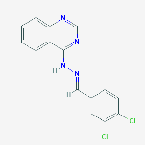 molecular formula C15H10Cl2N4 B2389071 3,4-dichlorobenzenecarbaldehyde N-(4-quinazolinyl)hydrazone CAS No. 339025-76-2