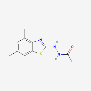 molecular formula C12H15N3OS B2389089 N'-(4,6-dimethylbenzo[d]thiazol-2-yl)propionohydrazide CAS No. 851987-37-6