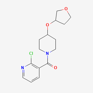 molecular formula C15H19ClN2O3 B2389093 2-Chloro-3-[4-(oxolan-3-yloxy)piperidine-1-carbonyl]pyridine CAS No. 1384746-66-0